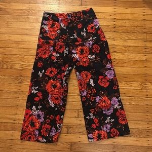 Anthropologie Maeve The Colette Floral Wide Leg Trousers